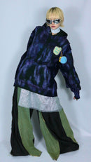 bi-color paint hoodie