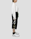 lace  up sweat half  pants