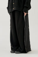 Side tuck denim docking sweat pants