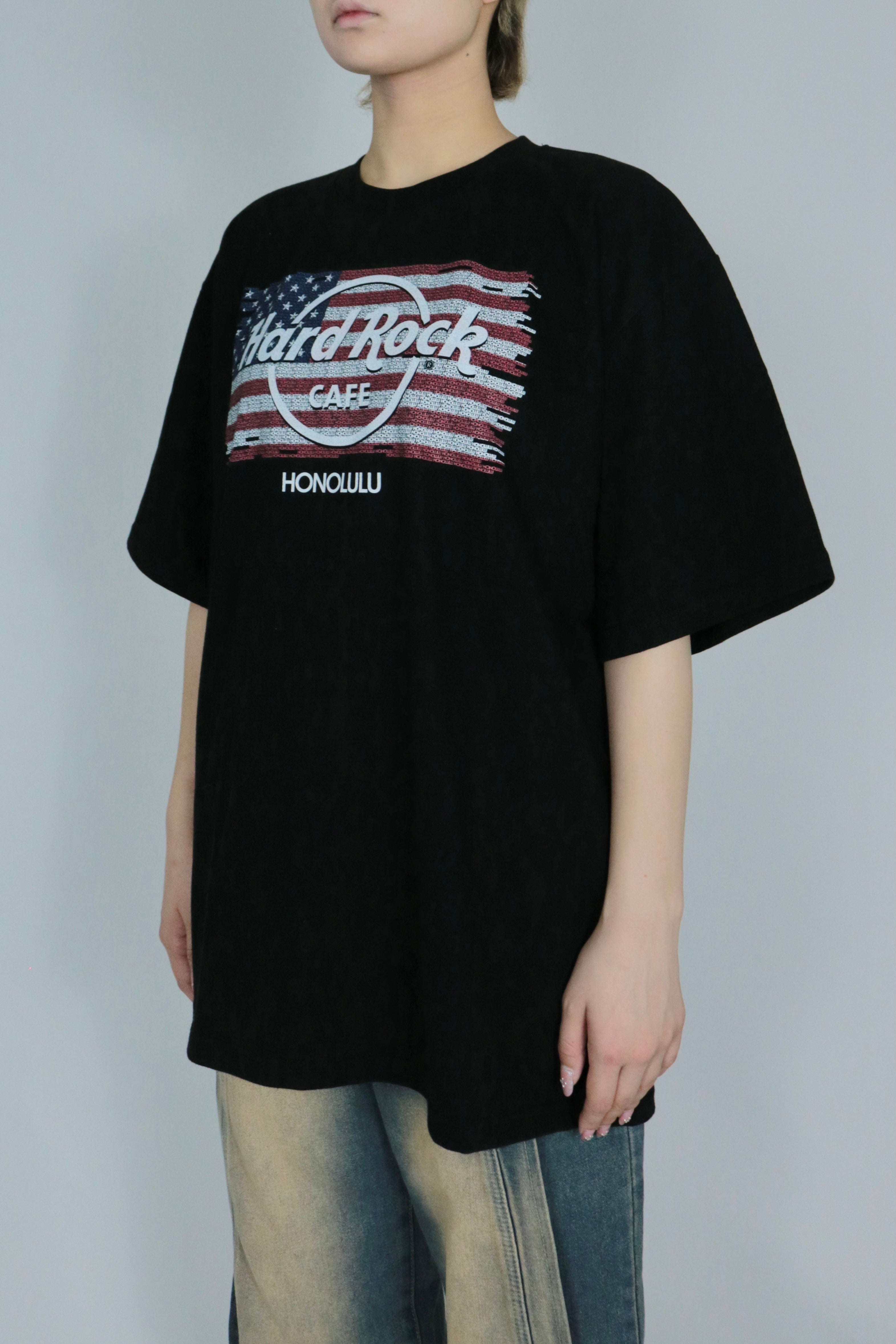 American flag over size T