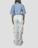 Ribbon nylon cargo pants