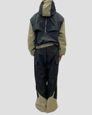 Round bicolor hooded blouson