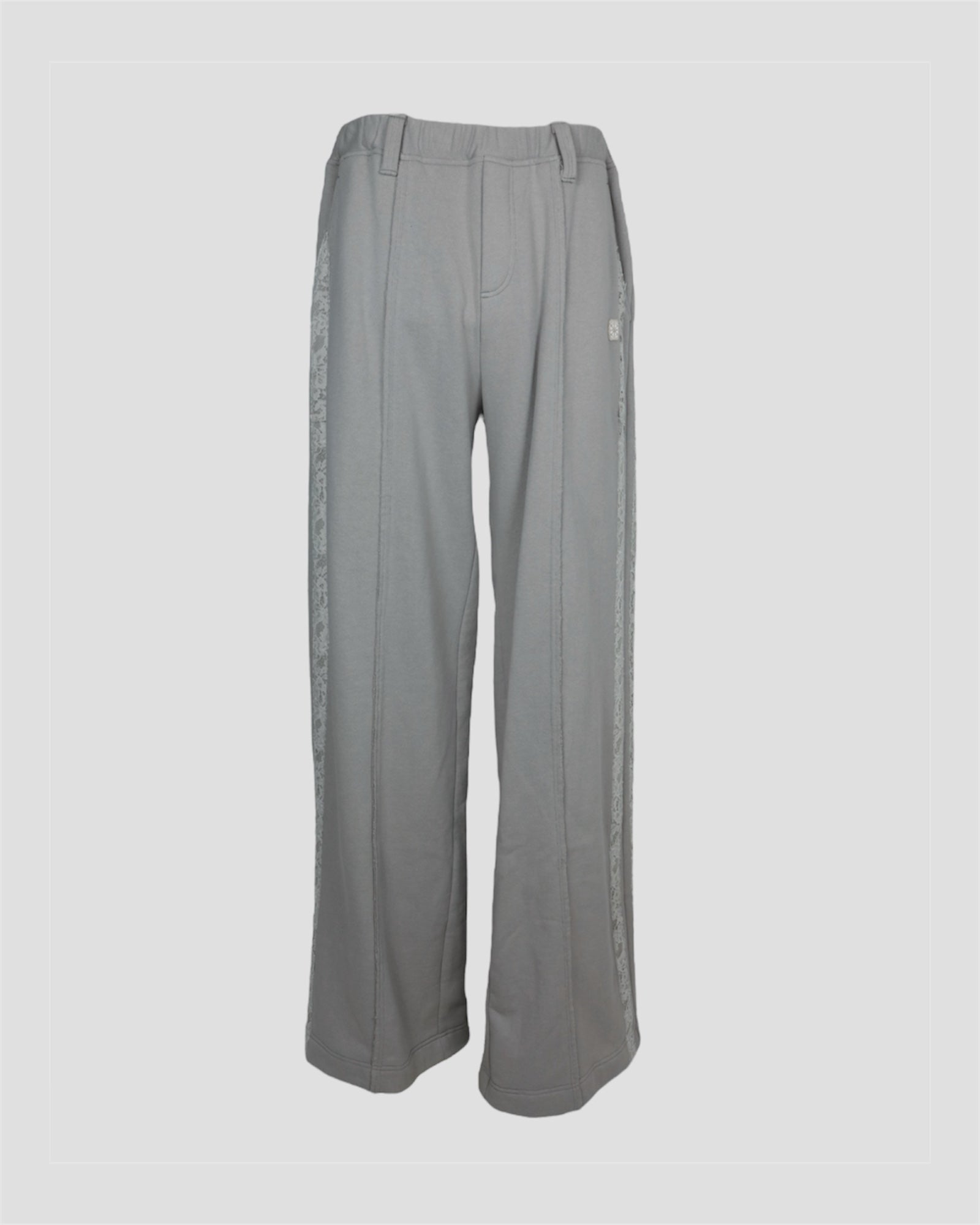 Line lace wide sweat pants(Glay beige)