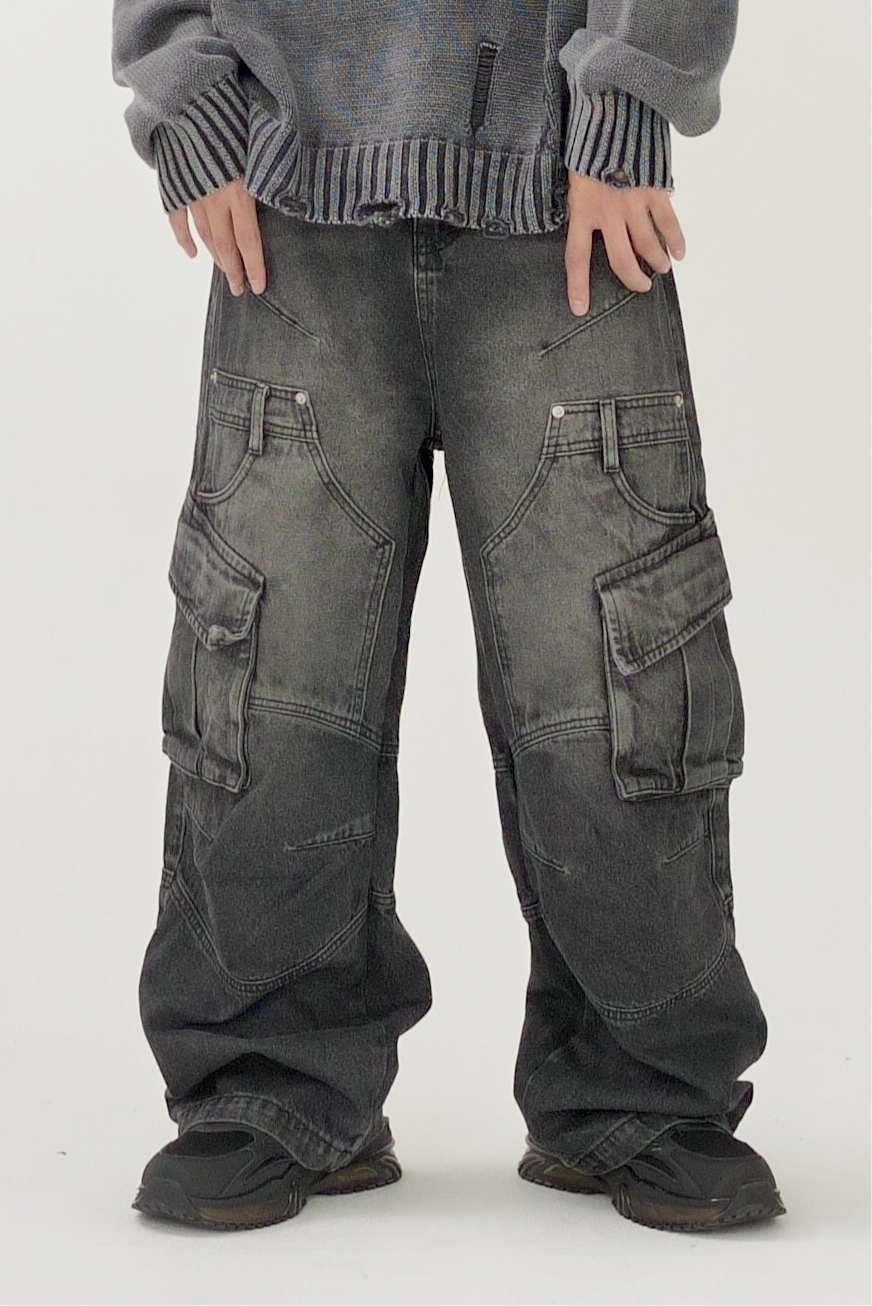 Design denim cargo pants