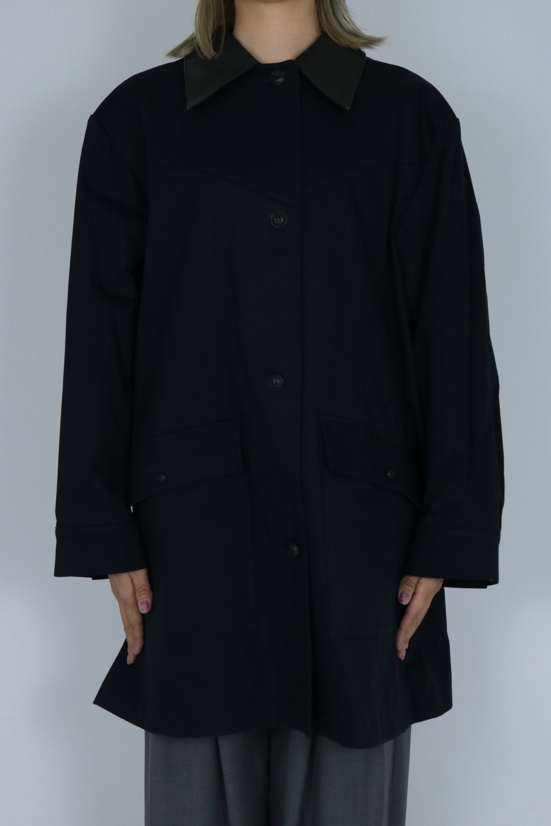 Big collar over size coat